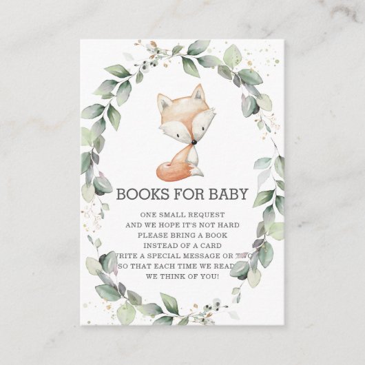 ウッドランド動物キツネ緑化リースベビー図書 エンクロージャーカード (正面)