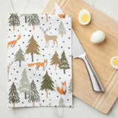 ウッドランド動物キツネ  キッチンタオル (四つ折り)
