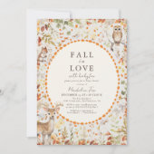 ウッドランド動物キノコの森の赤ちゃんシャワー 招待状 (正面)