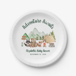 ウッドランド動物キャンピングベビーシャワー ペーパープレート