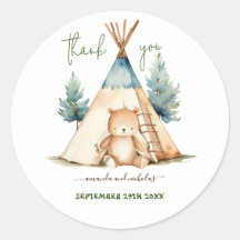 ウッドランド動物クマ赤ちゃんシャワーありがとう