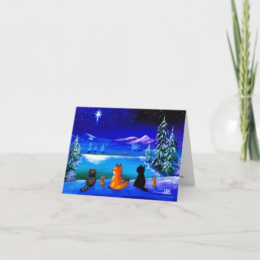 ウッドランド動物クリスチャンクリスマスカード サンキューカード (正面)