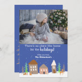 ウッドランド動物クリスマスハウスインザスノー写真 シーズンカード (正面/裏面)