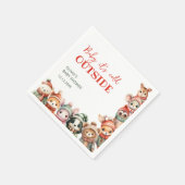 ウッドランド動物クリスマス冬の赤ちゃんシャワー スタンダードカクテルナプキン (角)