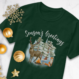 ウッドランド動物クリスマスTシャツ Tシャツ
