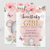 ウッドランド動物テーマのベビーシャワー 赤ちゃんねずみ 招待状 (正面/裏面)