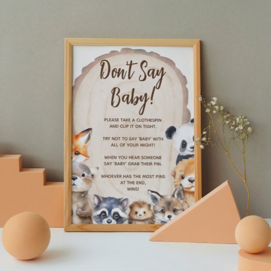 ウッドランド動物テーマはベビーゲームのポスターと言わない ポスター