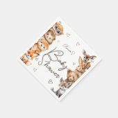ウッドランド動物テーマベビーシャワー招待状 スタンダードカクテルナプキン (角)