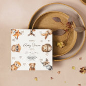 ウッドランド動物テーマベビーシャワー招待状 招待状