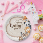 ウッドランド動物テーマベビーシャワー ペーパープレート (パーティー)