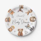 ウッドランド動物テーマベビーシャワー ペーパープレート (正面)