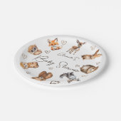 ウッドランド動物テーマベビーシャワー ペーパープレート (アングル)