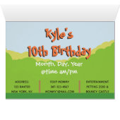 ウッドランド動物テーマ誕生日招待状カード (内部横(下))