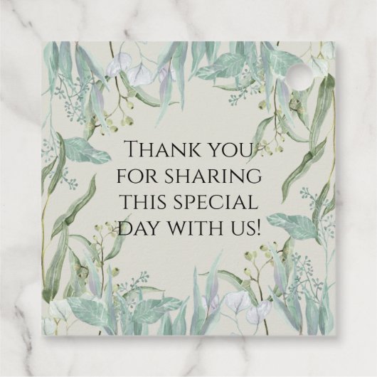 ウッドランド動物ディアウサギキツネ男の赤ちゃんシャワー フェイバータグ (裏面)