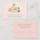 ウッドランド動物ディアラクーンキツネおむつラッフル エンクロージャーカード (正面/裏面)