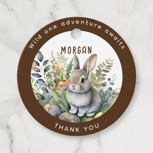 ウッドランド動物バニー好意ありがとうギフトデコール フェイバータグ (正面)