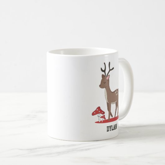 ウッドランド動物パーソナライズされたギフトホットチョコレート コーヒーマグカップ (正面右)