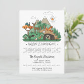 ウッドランド動物パーティの招待状 招待状 (スタンド正面)