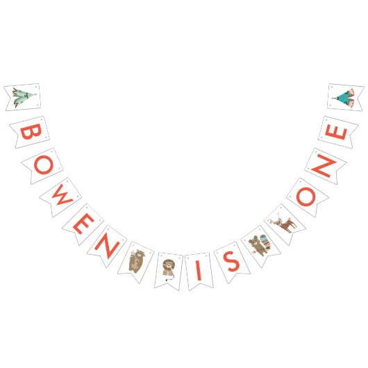 ウッドランド動物パーティーバンティングぺナントバナー バンティングフラッグ (全)