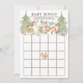 ウッドランド動物ビンゴ赤ちゃんシャワーゲーム 招待状 (正面)