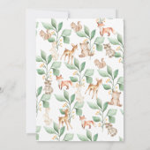 ウッドランド動物ビンゴ赤ちゃんシャワーゲーム 招待状 (裏面)