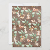 ウッドランド動物ビンゴ赤ちゃんシャワーゲーム 招待状 (裏面)