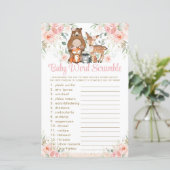 ウッドランド動物ピンクのフローラベビー単語スクランブル (スタンド正面)