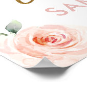 ウッドランド動物ピンクのフローラ赤ちゃんシャワーへようこそ ポスター (角)