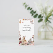 ウッドランド動物ピンクの水彩フローラ エンクロージャーカード (スタンド正面)