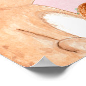 ウッドランド動物ピンクの赤ちゃんシャワー歓迎サイン ポスター (角)