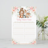 ウッドランド動物ピンクフローラベビー名レースゲーム (スタンド正面)