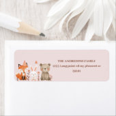 ウッドランド動物ピンク ラベル (インサイチュ)