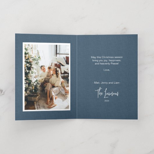 ウッドランド動物フォイルクリスマスカード 箔グリーティングカード (内側レイダウン)