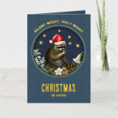 ウッドランド動物フォイルクリスマスカード 箔グリーティングカード (正面)