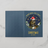 ウッドランド動物フォイルクリスマスカード 箔グリーティングカード (外側レイダウン)