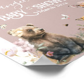 ウッドランド動物フローラガールベビーシャワーへようこそ ポスター (角)