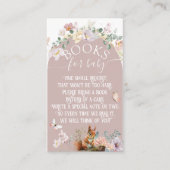 ウッドランド動物フローラガールベビーシャワーブック エンクロージャーカード (正面)