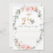 ウッドランド動物フローラタイムカプセルメッセージカード 招待状 (正面)