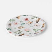 ウッドランド動物フローラパーティー ペーパープレート (アングル)