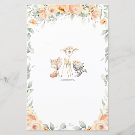 ウッドランド動物フローラベビーまたはビールベリーゲーム (裏面)