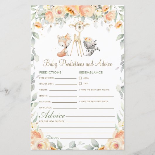 ウッドランド動物フローラベビー予測とアドバイス (正面)