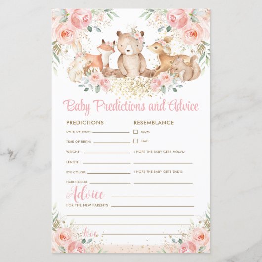 ウッドランド動物フローラベビー予測とアドバイス (正面)