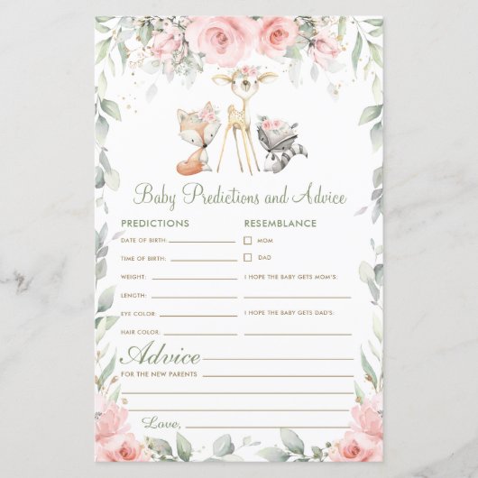 ウッドランド動物フローラベビー予測とアドバイス (正面)