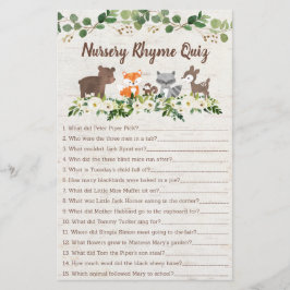 ウッドランド動物フローラ子供部屋韻シャワーゲーム