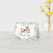 ウッドランド動物ベビーありがとう カード (黄色い花)