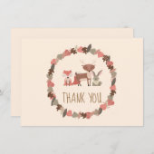 ウッドランド動物ベビーありがとう サンキューカード (正面/裏面)