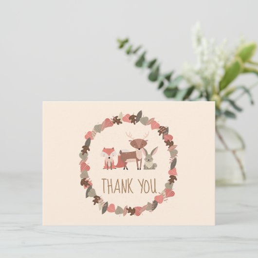 ウッドランド動物ベビーありがとう サンキューカード (スタンド正面)