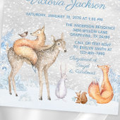 ウッドランド動物ベビーその冷たい屋外ベビーシャワー 招待状