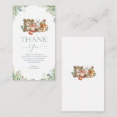 ウッドランド動物ベビーシャワーありがとう エンクロージャーカード (正面/裏面)