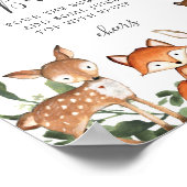 ウッドランド動物ベビーシャワーミモサバーサイン ポスター (角)